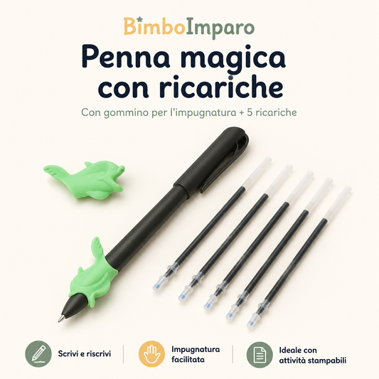 Penna magica con ricariche e impugnatura guidata