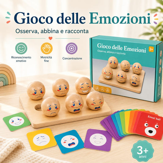Gioco delle emozioni in Legno - 3+ anni